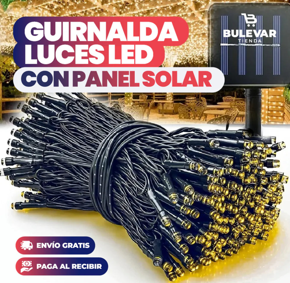 Cadena de 200 Luces Led Solares