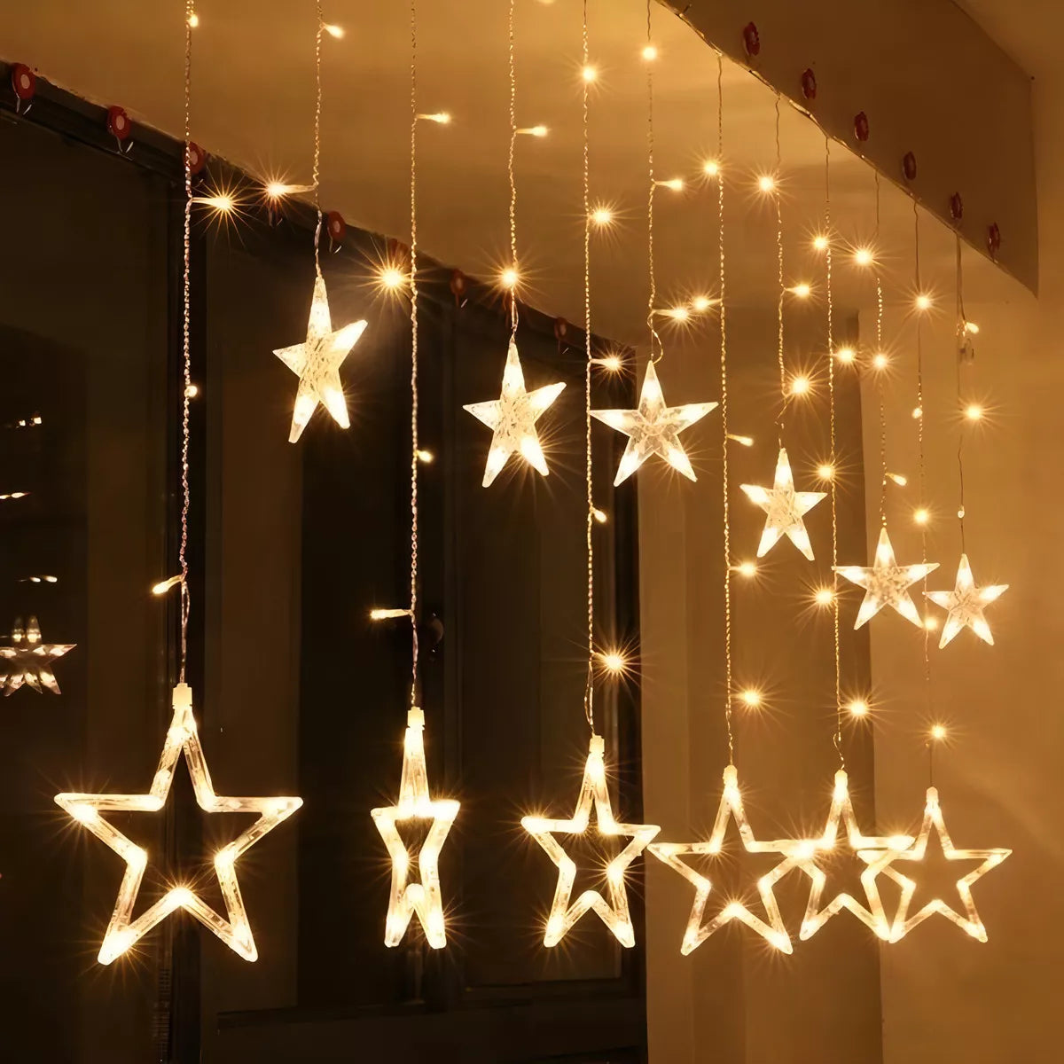 Guirnalda 12 Estrellas Led De Navidad